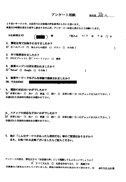 尼崎市・50代女性/匿名希望様